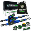 Rhino USA TD-RSRE2X10-BLU Rhino USA Retractable Ratchet Straps (2Pk 2Inx10Ft) Blue