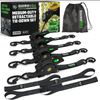 Rhino USA TD-RSRE1X10-2BLK Rhino USA Retractable Ratchet Straps (2Pk 1Inx10Ft) Black