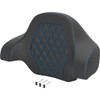 Saddlemen #071020701 - Deluxe Tour Pack Sissy Bar Pad - Carbon Fiber - Blue Lattice Stitch
