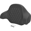 Saddlemen #071020705 - Deluxe Tour Pack Sissy Bar Pad - Carbon Fiber - Silver Lattice Stitch