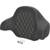 Saddlemen #071020706 - Deluxe Tour Pack Sissy Bar Pad - Carbon Fiber - White Lattice Stitch
