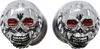 Drag Specialties Skull Grips - Red Eyes - Chrome