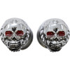 Drag Specialties - Skull Grips - Red Eyes - Chrome