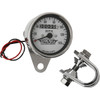 Drag Specialties - 2.4" MPH Mini LED Mechanical Speedometer/Indicators - Chrome Housing - White Face - 2:1