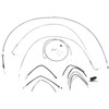 Burly Brand #B30-1063 - Complete Stainless Braided Handlebar Cable/Brake Line Kit - 16" Ape Hangers - '11-'14 FLS