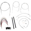 Burly Brand #B30-1076 - Complete Stainless Braided Handlebar Cable/Brake Line Kit - 14" Ape Hangers - '97-'01 Touring