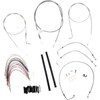Burly Brand #B30-1078 - Complete Stainless Braided Handlebar Cable/Brake Line Kit - 18" Ape Hangers - '97-'01 Touring