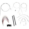 Burly Brand #B30-1080 - Complete Stainless Braided Handlebar Cable/Brake Line Kit - 16" Ape Hangers - '00-'06 Touring