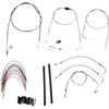 Burly Brand #B30-1082 - Complete Stainless Braided Handlebar Cable/Brake Line Kit - 14" Ape Hangers - '00-'06 Touring