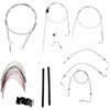 Burly Brand #B30-1083 - Complete Stainless Braided Handlebar Cable/Brake Line Kit - 16" Ape Hangers - '00-'06 Touring