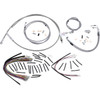 Burly Brand #B30-1096 - Complete Stainless Braided Handlebar Cable/Brake Line Kit - 18" Ape Hangers - '08-'13 Touring