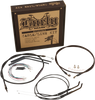 Burly Brand #B30-1145 - Cable Kit - Jail Bar - 14" Handlebars - Black Vinyl