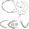 Burly Brand #B30-1154 - Complete Stainless Braided Handlebar Cable/Brake Line Kit - 18" Ape Hangers - '14-16 FLHR