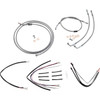 Burly Brand #B30-1155 - Complete Stainless Braided Handlebar Cable/Brake Line Kit - 14" Ape Hangers - '15-'16 FLTRX
