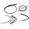 Burly Brand #B30-1258 - Jail Bar Cable Kit - 14" Handlebars - Black Vinyl - '18-'24 Softail