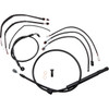 Burly Brand #B30-1263 - Jail Bar Cable Kit - 14" Handlebars - Black Vinyl - '18-'24 FX