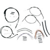 Burly Brand #B30-1004 - Complete Black Vinyl Handlebar Cable/Line Kit for Ape Hangers - 14" - '07-'13 Sportster
