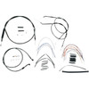 Burly Brand #B30-1005 - Complete Black Vinyl Handlebar Cable/Line Kit for Ape Hangers - 16" - '07-'13 Sportster