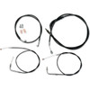 LA Choppers #LA-8140KT-13B - Standard Black Vinyl Handlebar Cable/Brake Line Kit - 12"-14" Ape Hangers - '07-'10 FXST