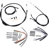 Burly Brand #B30-1038 - Complete Black Vinyl Handlebar Cable/Line Kit for Ape Hangers - 16" - '06 FXD