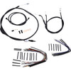 Burly Brand #B30-1039 - Complete Black Vinyl Handlebar Cable/Line Kit for Ape Hangers - 12" - '07-'11 FXD