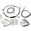Burly Brand #B30-1036 - Complete Black Vinyl Handlebar Cable/Line Kit for Ape Hangers - 12" - '06 FXD