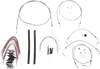 Burly Brand #B30-1104 - Handlebar Cable/Brake Line Kit - Complete - 15" Ape Hanger Handlebars - Stainless Steel