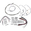Burly Brand #B30-1105 - Complete Stainless Braided Handlebar Cable/Brake Line Kit - 15" Ape Hangers - '08-'13 FLH