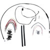 Burly Brand #B30-1101 - Complete Black Vinyl Handlebar Cable/Line Kit for Ape Hangers - 15" - '08-'13 FLH