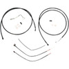 Burly Brand #B30-1115 - Complete Black Vinyl Handlebar Cable/Line Kit for Ape Hangers - 13" - ABS - '14-'16 FLH