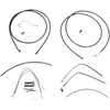 Burly Brand #B30-1116 - Complete Black Vinyl Handlebar Cable/Line Kit for Ape Hangers - 15" - ABS - '14-'16 FLH