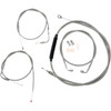 LA Choppers #LA-8100KT-08 - Standard Stainless Braided Handlebar Cable/Brake Line Kit - Mini Ape Hangers - '96-'06 Softail