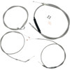 LA Choppers #LA-8320KT-13 - Standard Stainless Braided Handlebar Cable/Brake Line Kit - 12"-14" Ape Hangers - '07-'22 Sportster