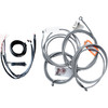 LA Choppers #LA-8052KT2-19 - Complete Stainless Braided Handlebar Cable/Brake Line Kit - 18"-20" Handlebars - '14-'15 FL