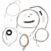 LA Choppers #LA-8220KT2-13 - Complete Stainless Braided Handlebar Cable/Brake Line Kit - 12"-14" Handlebars - '12-'17 FLD/FXDWG