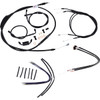 Burly Brand #B30-1123 - Complete Black Vinyl Handlebar Cable/Line Kit for Ape Hangers - 16" - ABS - '12-'17 Dyna