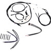 Burly Brand #B30-1121 - Complete Black Vinyl Handlebar Cable/Line Kit for Ape Hangers - 12" - ABS - '12-'17 Dyna