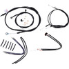 Burly Brand #B30-1106 - Complete Black Vinyl Handlebar Cable/Line Kit for Ape Hangers - 12" - '14-'22 Sportster
