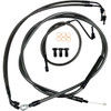 LA Choppers #LA-8010KT-13M - Standard Midnight Braided Handlebar Cable/Brake Line Kit - 12"-14" Ape Hangers - '08-'13 FL