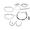 LA Choppers #LA-8151KT2A-16B - Complete Black Vinyl Braided Handlebar Cable/Brake Line Kit - 15"-17" Handlebars - '15 FLS