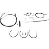 LA Choppers #LA-8151KT2B-08B - Complete Black Vinyl Braided Handlebar Cable/Brake Line Kit - Mini Handlebars - '16-'17 FLS