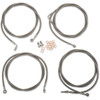 LA Choppers #LA-8054KT-16 - Standard Stainless Braided Handlebar Cable/Brake Line Kit - 15"-17" Ape Hangers - '17-'20 Touring