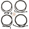 LA Choppers #LA-8054KT-19M - Standard Midnight Braided Handlebar Cable/Brake Line Kit - 18"-20" Ape Hangers - '17-'20 Touring