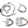 Burly Brand #B30-1148 - Jail Bar Cable Kit - 14" Handlebars - Black Vinyl - '07-'11 FXD