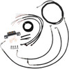 LA Choppers #LA-8055KT2-13B - Complete Black Vinyl Braided Handlebar Cable/Brake Line Kit - 12"-14" Handlebars - '17-'20 Touring