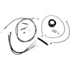 LA Choppers #LA-8152KT2-19 - Complete Stainless Braided Handlebar Cable/Brake Line Kit - 18"-20" Handlebars - '18-'22 Softail