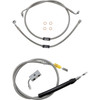 LA Choppers #LA-8155KT-19 - Standard Stainless Braided Handlebar Cable/Brake Line Kit - 18"-20" Ape Hangers - '18-'22 Softail