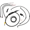 LA Choppers #LA-8155KT2-16M - Complete Midnight Braided Cable Kit - Quick Connect - 15"-17" Handlebars - ABS - '18-'22 Softail