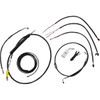 LA Choppers #LA-8155KT2-19B - Complete Black Vinyl Braided Handlebar Cable/Brake Line Kit - 18"-20" Handlebars - '18-'22 Softail