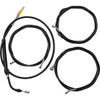 LA Choppers #LA-8056KT2-13B - Complete Black Vinyl Braided Handlebar Cable/Brake Line Kit - 12"-14" Handlebars - '21-'22 FLH